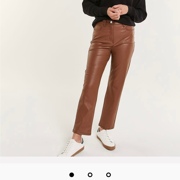 Faux brown leather pants - Picture 3 of 3
